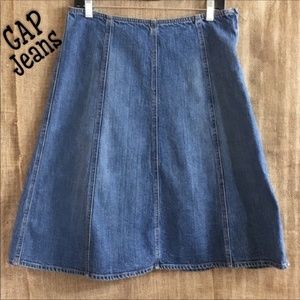 Denim Midi A-Line GAP Skirt Size 8